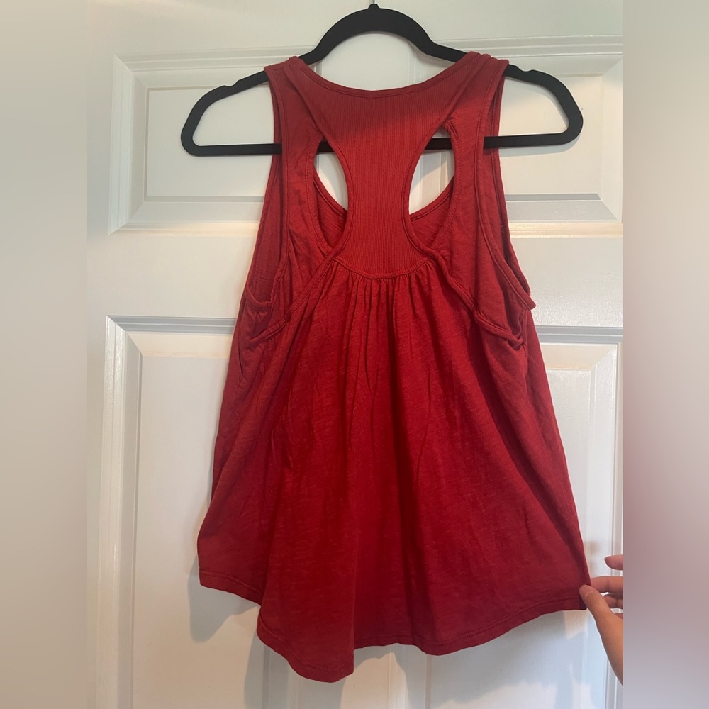 Good Luck Tee Red Racer Back Tank Size Small - Picture 2 of 6